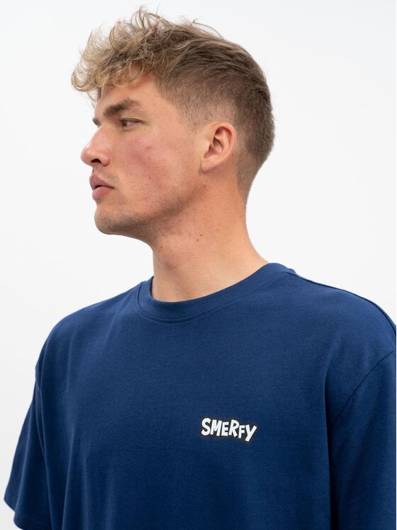 Smerfy Smerfy T-Shirt Koszulka Z Krótkim Rękawem Oversize Męska Granatowa Smerfy Haunts S Niebieski Oversize