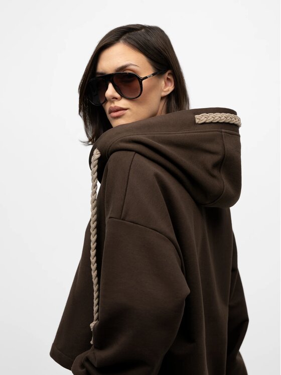 MANDRAGORA MANDRAGORA Bluza Sento Brązowy Standard Fit
