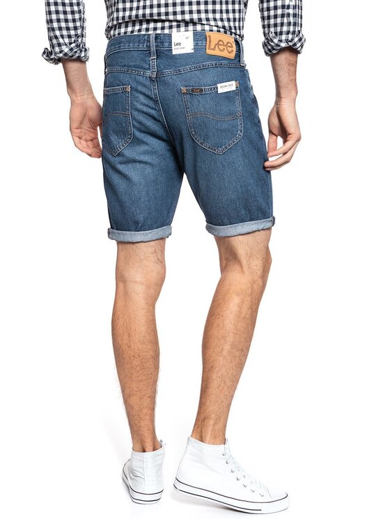 Lee Lee Pantaloncini di jeans RIDER SHORT Blu Slim Fit