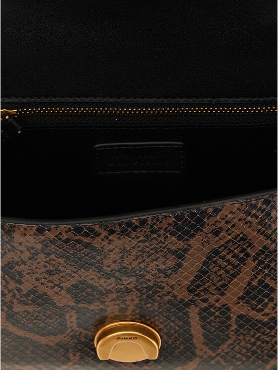 PINKO PINKO Torebka Brown Calfskin Hand Brązowy
