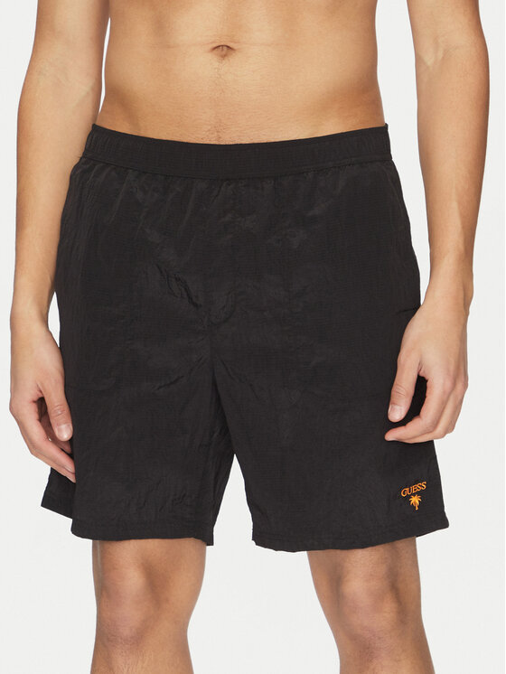Guess Bavlnené šortky F5GT13 WH1D2 Čierna Regular Fit