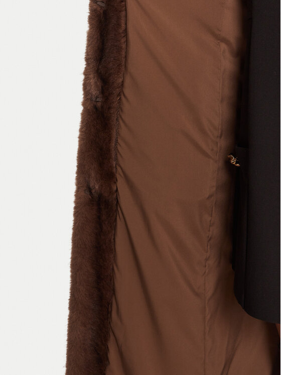 TWINSET TWINSET Pelzmantel 252AT2190 Braun Relaxed Fit