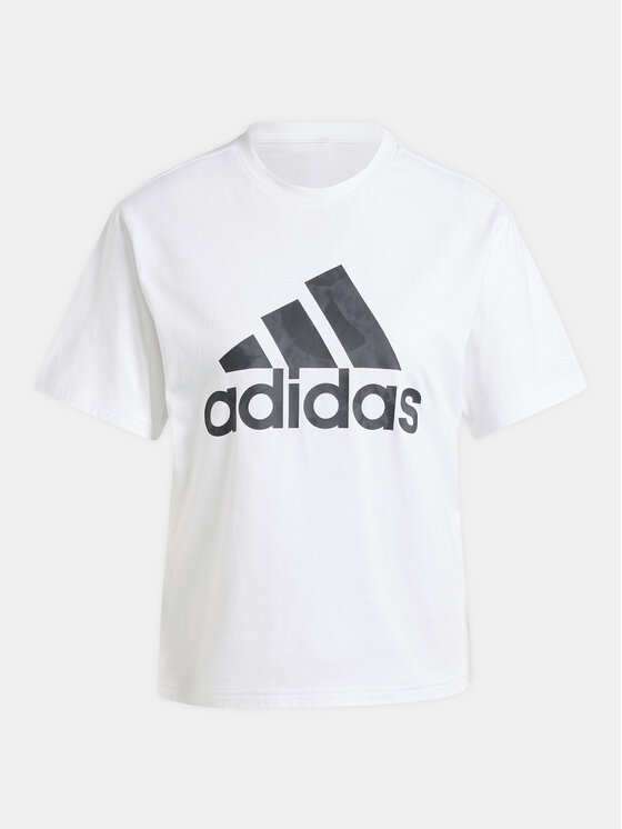 adidas adidas Футболка Floral Graphic Big Logo IN7314 Білий Regular Fit