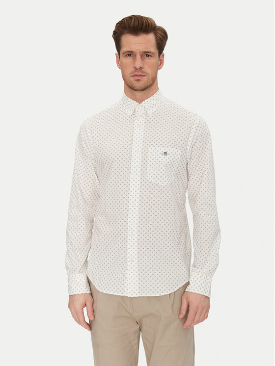 Gant Košeľa 3250056 Biela Regular Fit