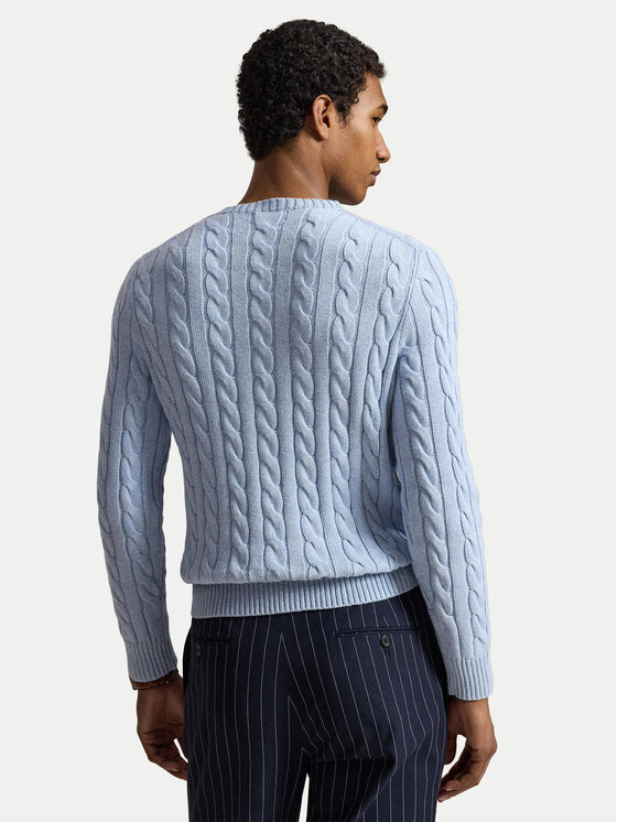 Polo Ralph Lauren Polo Ralph Lauren Πουλόβερ Cable 710775885545 Ανοιχτό μπλε Regular Fit