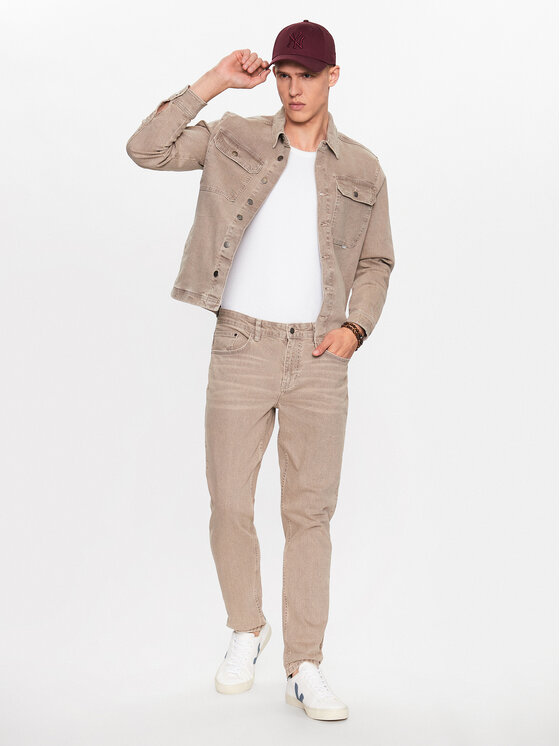 Casual Friday Casual Friday Τζιν μπουφάν 20504554 Μπεζ Regular Fit