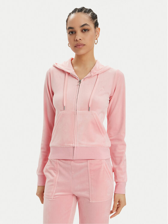 Juicy Couture Juicy Couture Majica dugih rukava Robertson JCAP176 Ružičasta Slim Fit