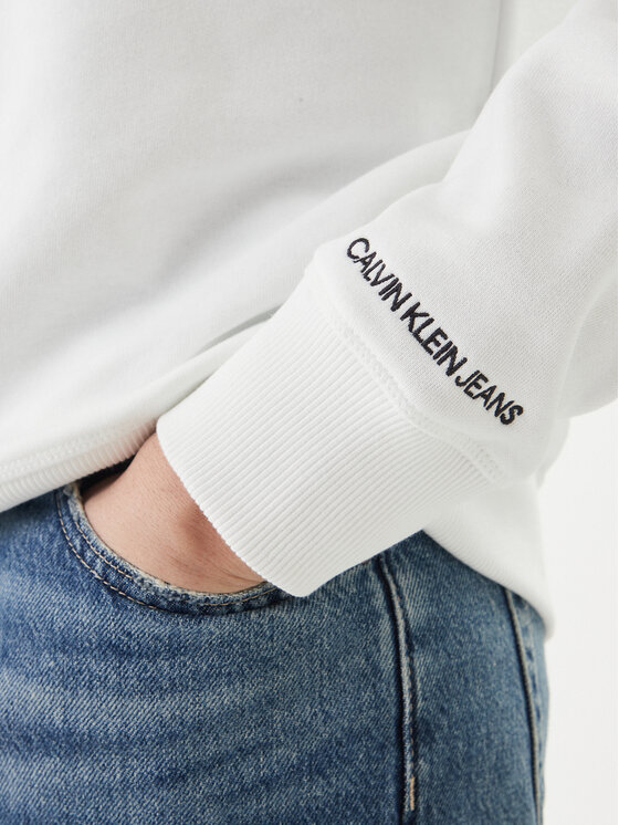 Calvin Klein Jeans Calvin Klein Jeans Pulóver Embroidered Logo J30J314536 Fehér Regular Fit