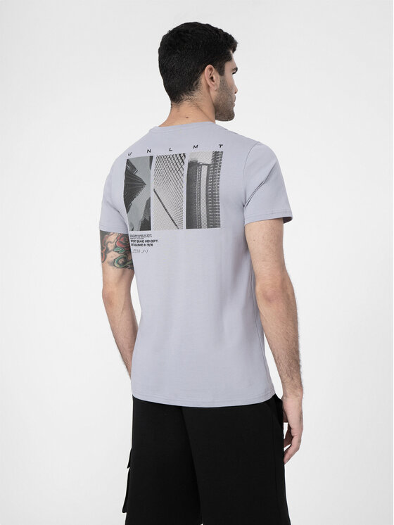 4F 4F T-krekls 4FSS23TTSHM307 Pelēks Regular Fit