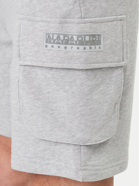 Napapijri Napapijri Pantaloni scurți sport N-Box Logo NP0A4I59 Gri Relaxed Fit