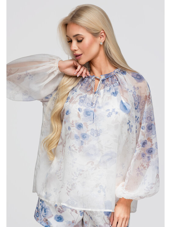 Ombre Ombre Koszula OW-SH-E0063 Niebieski Loose Fit