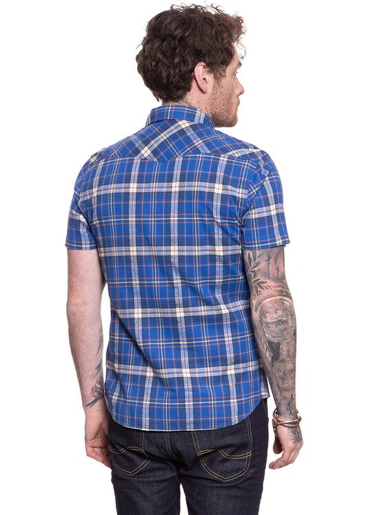 Lee Lee Koszula SS WESTERN Niebieski Regular Fit