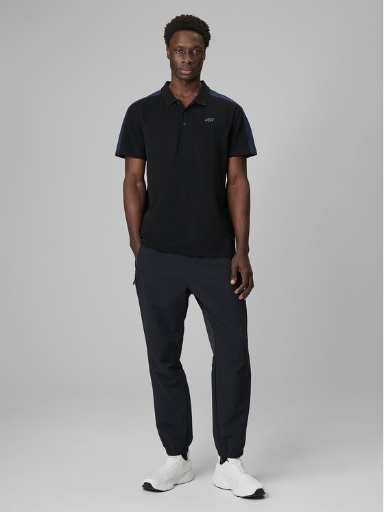 4F 4F Polo SPORTS CLUB Czarny Regular Fit