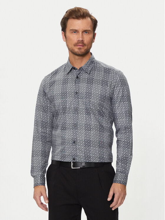 Boss Košeľa Liam 50521641 Sivá Regular Fit