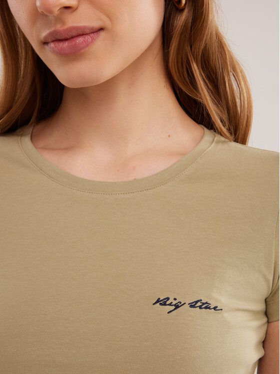 BIG STAR BIG STAR T-Shirt IRSERA Zielony Slim Fit