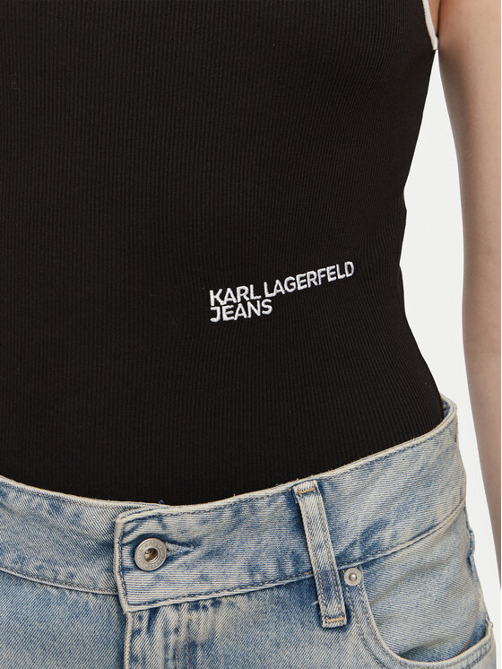 Karl Lagerfeld Jeans Karl Lagerfeld Jeans Боди A2W17021 Черен Slim Fit