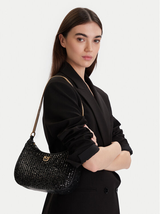 PINKO PINKO Kabelka Half Moon Mini AI 25-26 PLTT 105916 A2WC Čierna