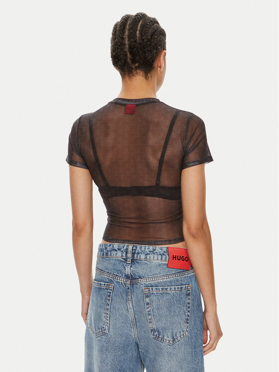 HUGO Hugo Marškinėliai Dadini_B 50510873 Juoda Slim Fit