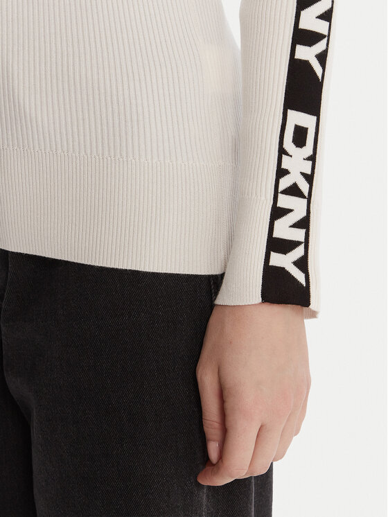 DKNY DKNY Пуловер P5MSAY01 Екрю Slim Fit