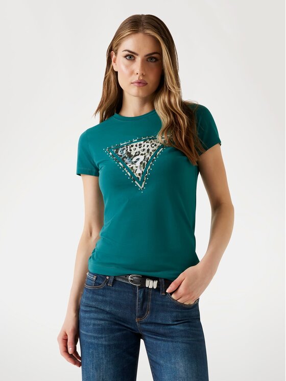 Guess Guess T-Shirt 176411 Zielony Classic Fit