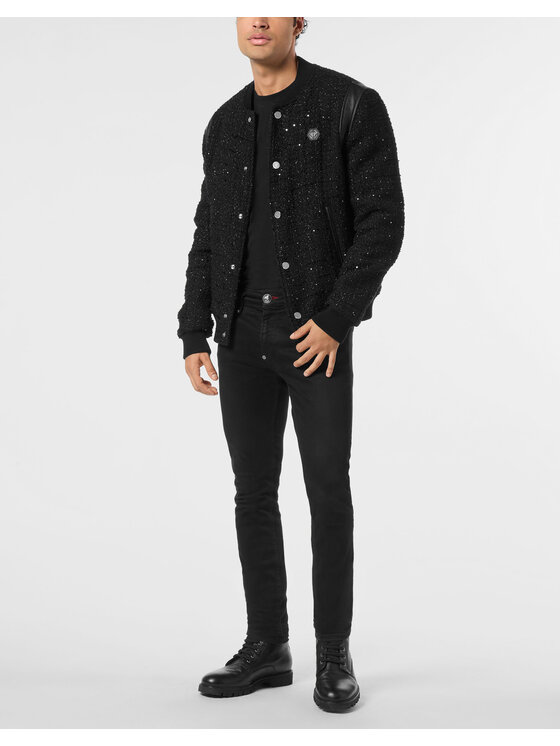 PHILIPP PLEIN PHILIPP PLEIN Kurtka bomber 26049 Czarny Regular Fit