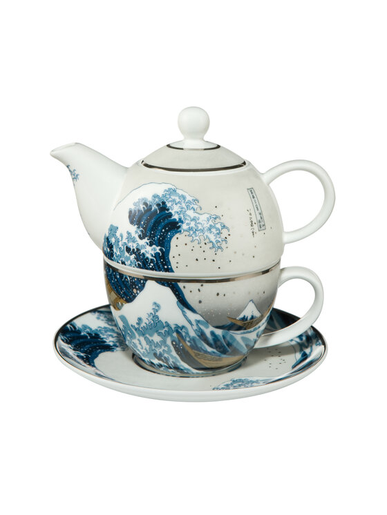 Goebel Goebel Zestaw do herbaty Katushika Hokusai - Wielka fala Niebieski
