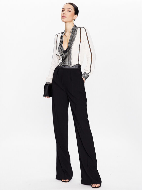 Pantaloni di tessuto PA-072-32E2-V280 Nero Regular...