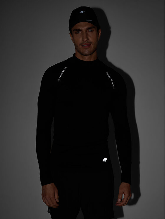 4F 4F Koszulka techniczna RUNNING Czarny Slim Fit