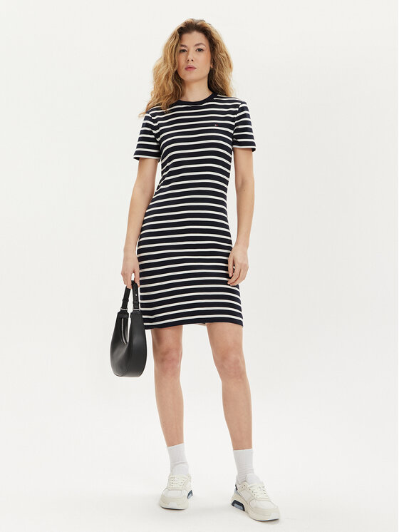 Tommy Hilfiger Tommy Hilfiger Kleid für den Alltag New Cody WW0WW42721 Dunkelblau Slim Fit