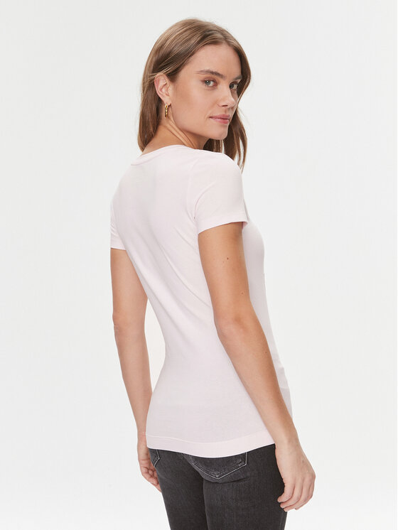 Guess Guess Marškinėliai W4RI35 J1314 Rožinė Slim Fit