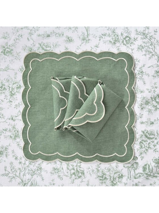 Roseberry Home Roseberry Home Serwetki haftowane Green Petali Zielony