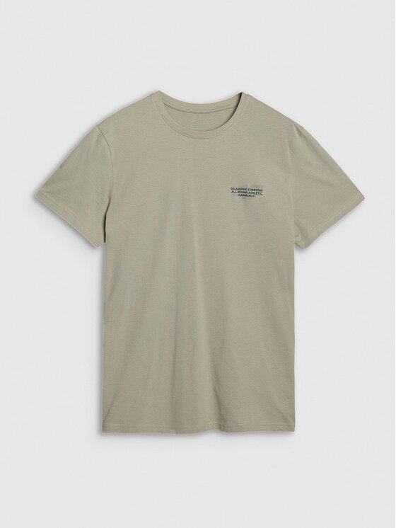 4F 4F T-Shirt 4FWSS25TTSHM1974-44S Zielony Regular Fit