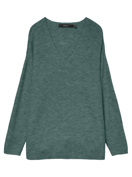 Vero Moda Vero Moda Svetr Crewlefile 10233357 Zelená Loose Fit