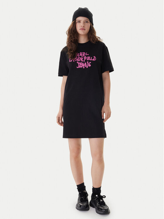Karl Lagerfeld Jeans Karl Lagerfeld Jeans Vestito da giorno B1W13043 Nero Regular Fit