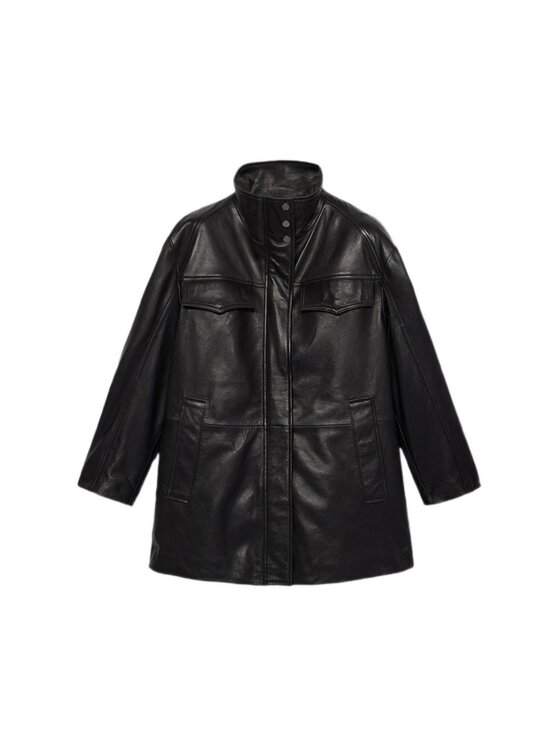 Trussardi Trussardi Giacca di pelle 8912A000314N033 Nero Over Fit