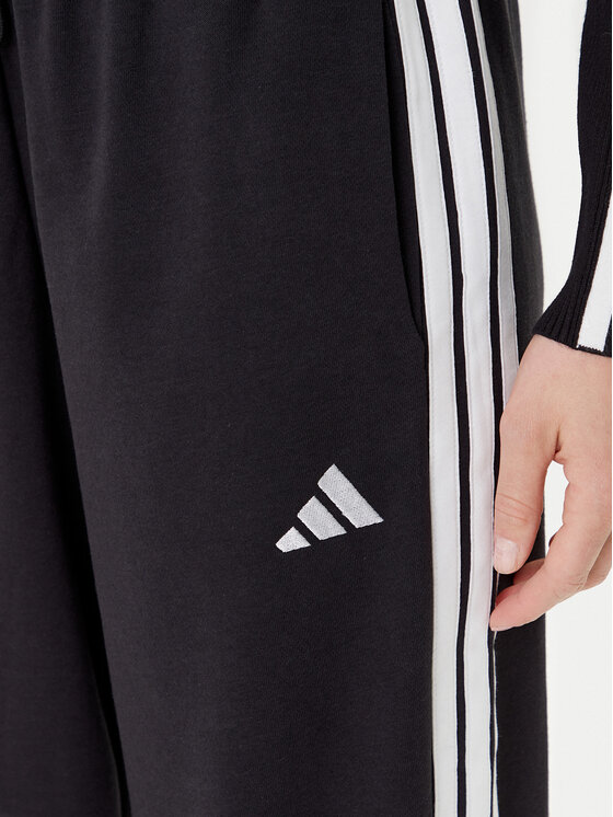 adidas adidas Spodnie dresowe Essentials 3-Stripes Fleece JE1276 Czarny Loose Fit