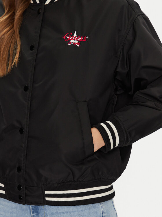 Guess Jeans Guess Jeans Bomberjacke W5RL43 WHAA2 Schwarz Regular Fit