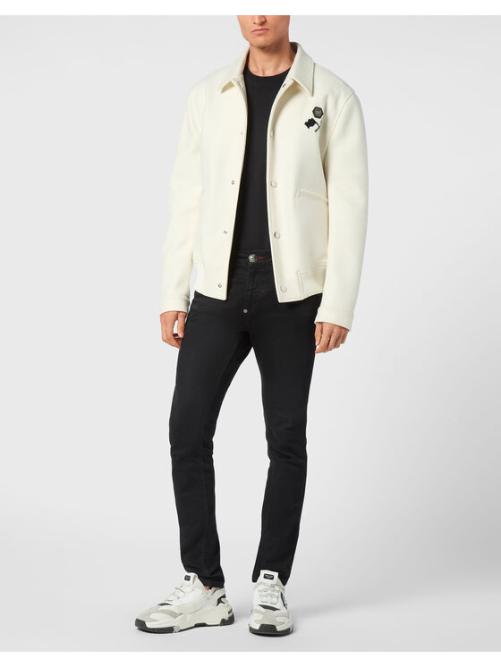 PHILIPP PLEIN PHILIPP PLEIN Kurtka bomber 22547 Biały Regular Fit