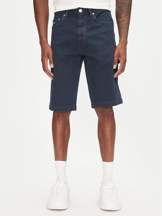 Tommy Jeans Tommy Jeans Pantalon scurți din material Jaimie DM0DM21951 Bleumarin Slim Fit