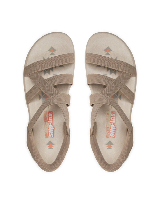Skechers Skechers Sandały Reggae Slim-Stretch Flex 163460/TPE Beżowy