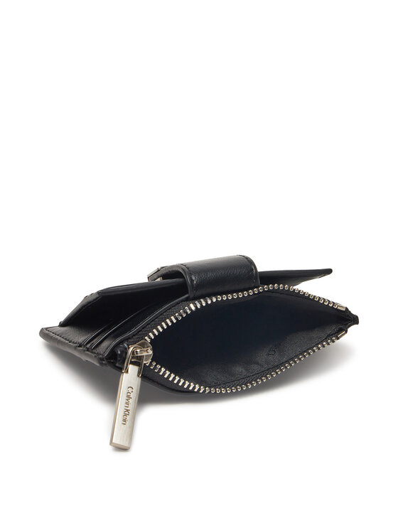 Calvin Klein Calvin Klein Portofel pentru femei Hardware Snap Top Zip Cardholder K60K612959 Negru