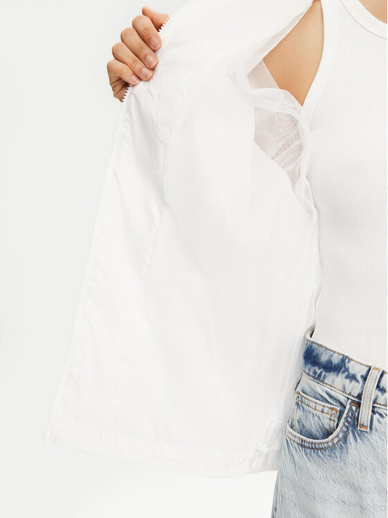 Guess Guess Μπουφάν μεταβατικό V5GL01 WH482 Λευκό Regular Fit