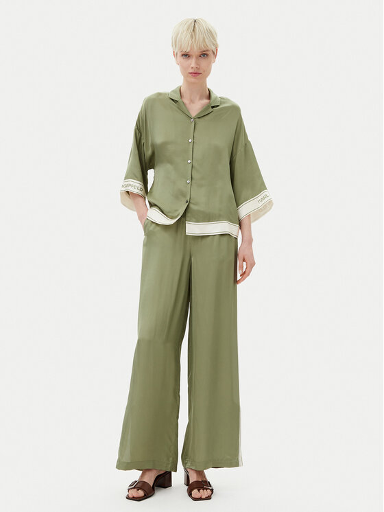 KARL LAGERFELD KARL LAGERFELD Koszula A2W11037 Zielony Relaxed Fit