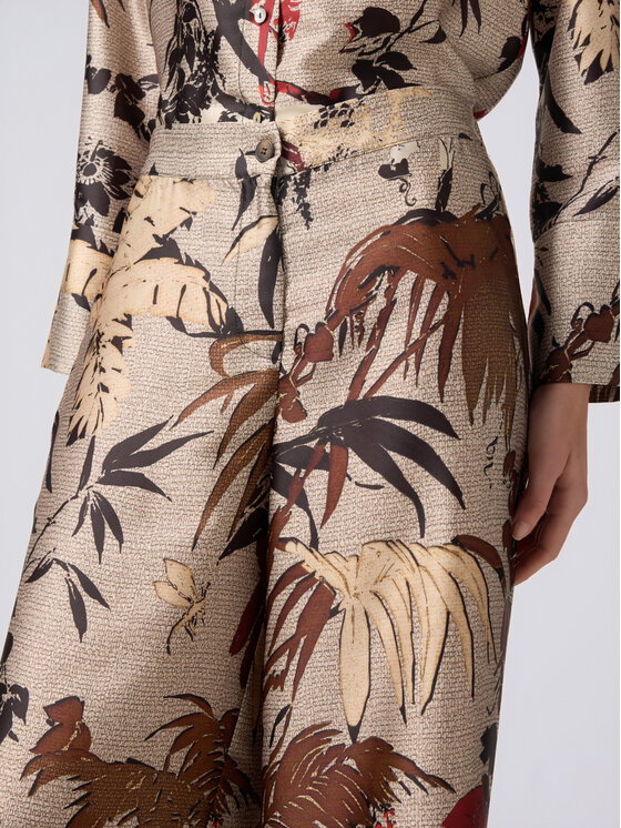 Oltre Oltre Pantaloni di tessuto P276J002364N0R2 Écru Baggy Fit