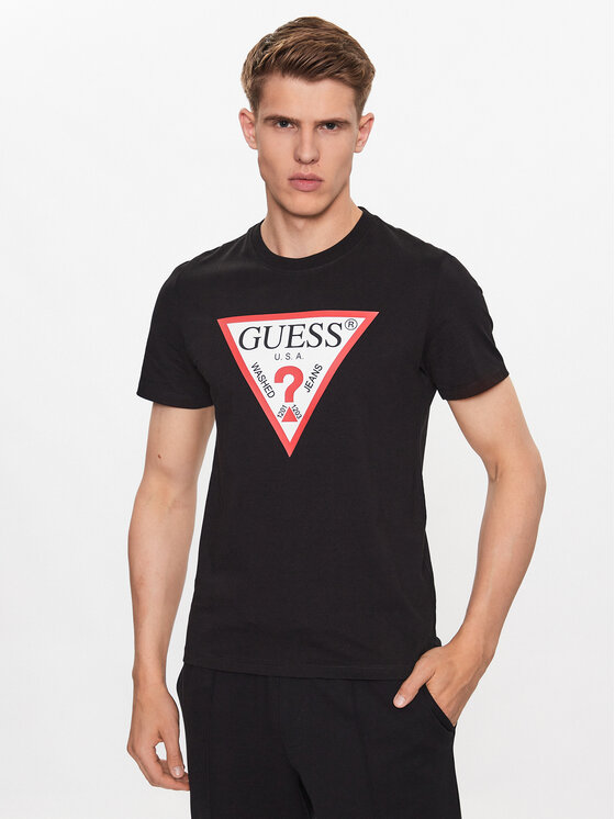 Guess T-shirt M2YI71 I3Z14 Crna Slim Fit