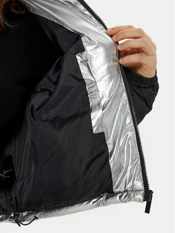 Karl Kani Karl Kani Μπουφάν χειμωνιάτικο Og Metallic Block 61760015 Μαύρο Regular Fit