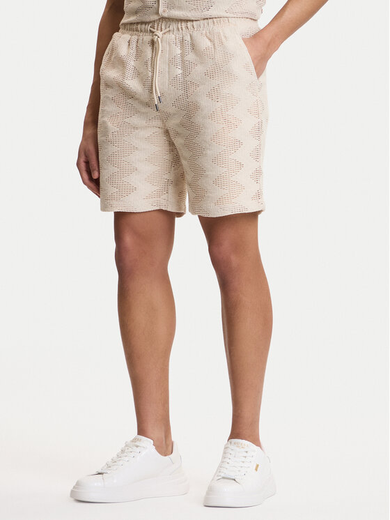 Guess Pantalon scurți din material M6GD29 K3237 Bej Regular Fit