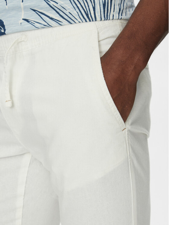 INDICODE INDICODE Pantaloni din material Vitamin 60-333 Alb Slim Fit