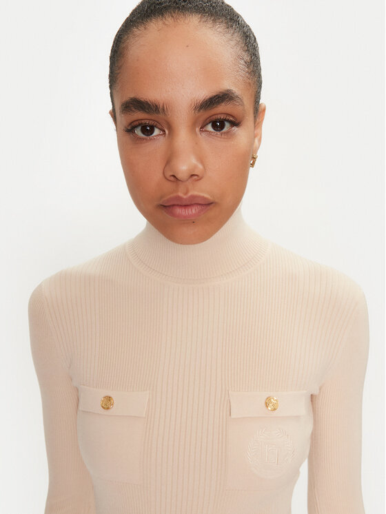 Elisabetta Franchi Elisabetta Franchi Trikotažinė suknelė AM-25B-46E2-V440 Écru Slim Fit