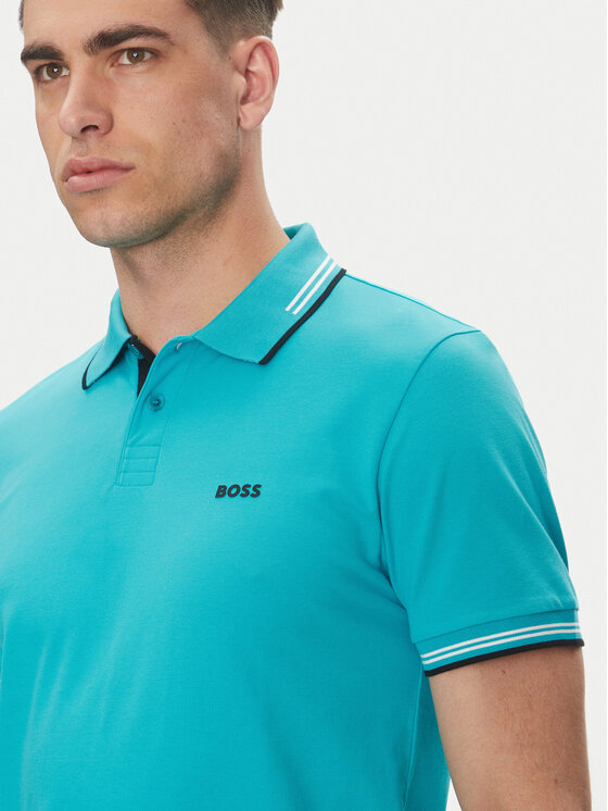 BOSS BOSS Tricou polo Paul 50506193 Turcoaz Slim Fit